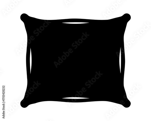 Stylized black pillow on a white background design element vector art