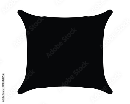 Abstract black and white geometric design reminiscent of a stylized pillow