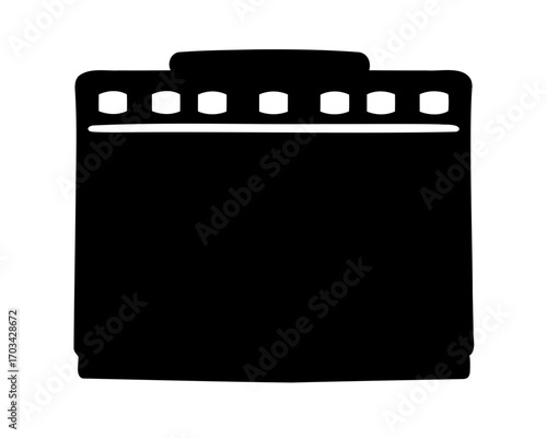 Simple black and white illustration of a retro style guitar amplifier