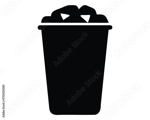 Silhouette of a large drink with ice in a disposable cup