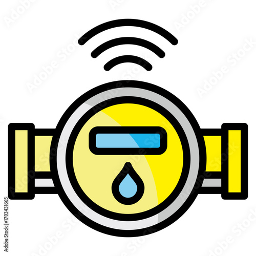 Smart Water Meter  Icon Element For Design