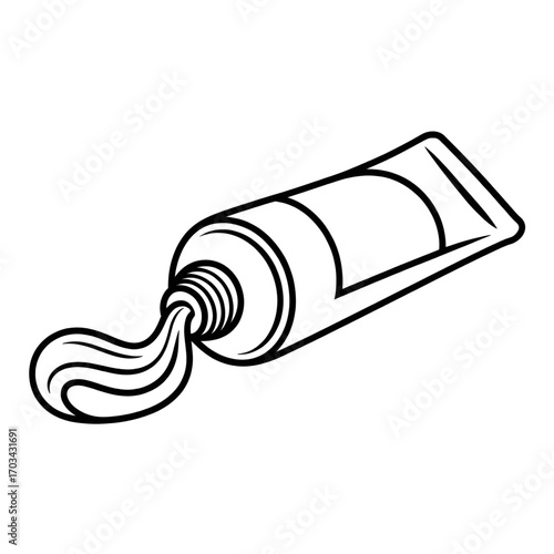 Toothpaste Tube Illustration | Oral Care, Dental, Hygiene, Freshness, Personal Care, Health Coloring page