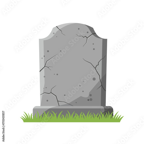 Gray Tombstone on Green Grass Remembrance and Mortality Concept