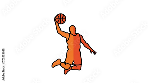 Basketball and Basketball Player Vector Silhouette Illustration Set AI EPS PNG