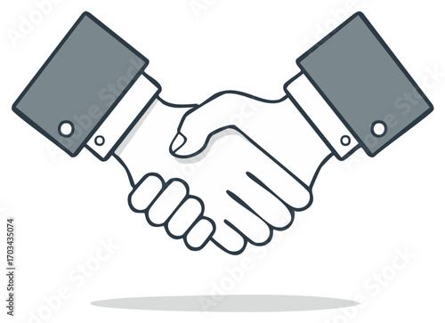 Handshake Business Concept Outline Illustration Agreements Partnerships Success