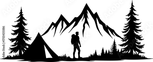 Camping and Outdoor Adventure Silhouette Collection