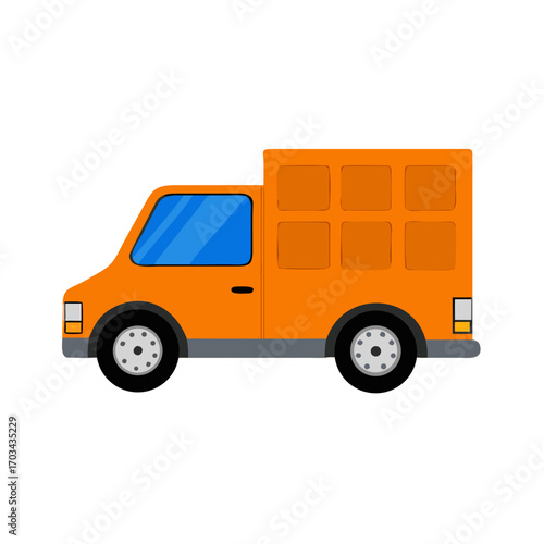 yellow truck isolated on white background