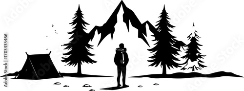 Camping and Outdoor Adventure Silhouette Collection