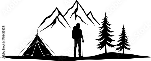 Camping and Outdoor Adventure Silhouette Collection