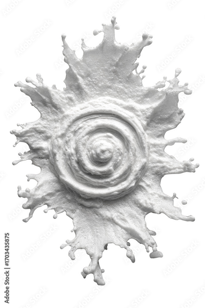 Obraz premium A white splash of paint with a circular shape