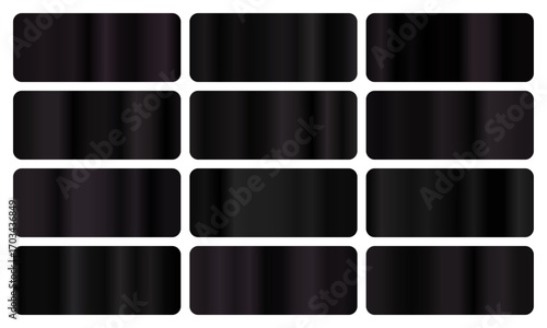 Black gradient, A set of dark glossy gradients, The texture of a smooth obsidian surface. A collection of deep metallic gradients, midnight gradients, black pack, Vector illustration, vector 10eps