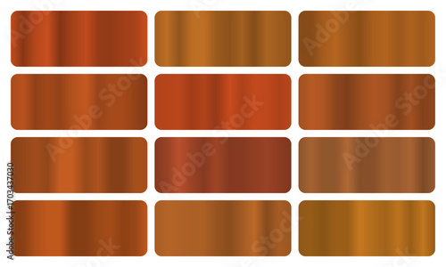 Mocha gradient, A set of coffee brown glossy gradients, The texture of a smooth blend surface. A collection of creamy metallic gradients, café gradients, mocha pack, Vector illustration, vector 10eps
