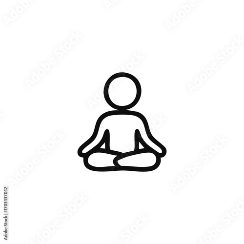 Simple black line drawing of a person in a seated meditation pose