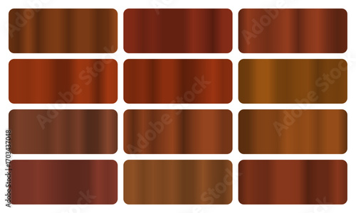 Umber gradient, A set of raw earth glossy gradients, The texture of a smooth pigment surface. A collection of natural metallic gradients, artistic gradients, umber pack, Vector illustration, vector 10