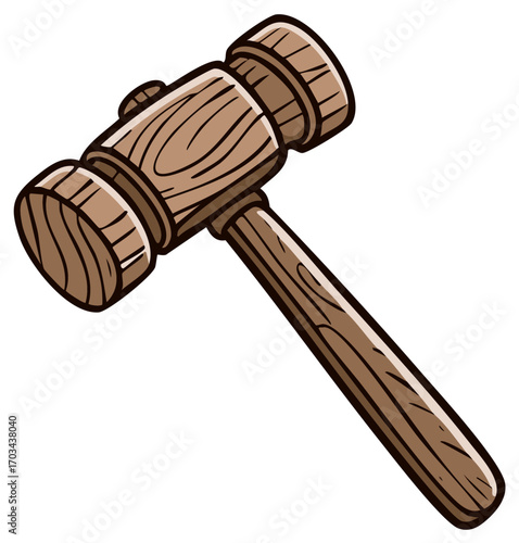 Wooden Gavel Illustration Justice Court Symbol Order Wood Judge Judgement Isolated
