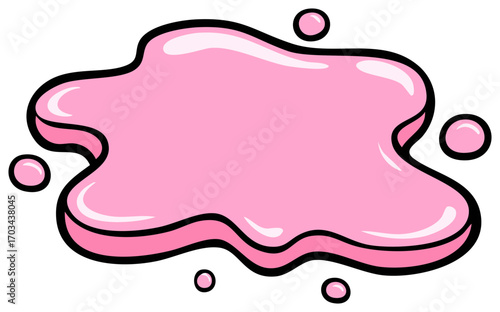 Bright Pink Blob with Bubbles Animated Style
