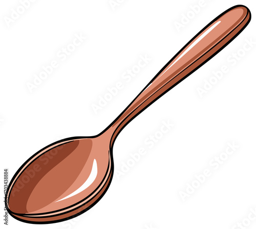 Illustration of a copper spoon isolated on white background