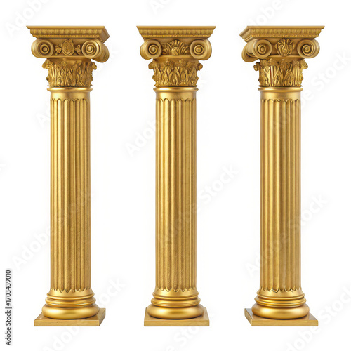 Wallpaper Mural Elegant golden corinthian columns ornate architectural elements displayed Torontodigital.ca