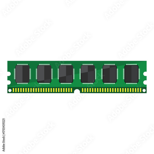Computer random access memory vector illustration on white background