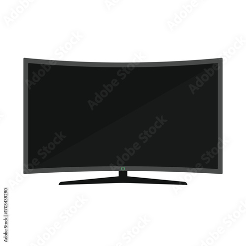 Curved screen lcd flat vector design on white background