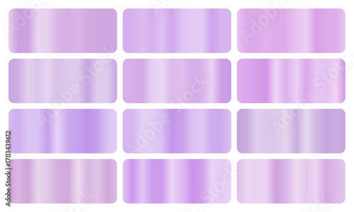  Lavender gradient, A set of soft purple glossy gradients, The texture of a smooth herb surface. A collection of calming metallic gradients, aromatic gradients, lavender pack, Vector illustration, vec