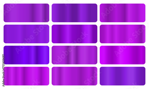 Purple gradient, A set of royal glossy gradients, The texture of a smooth velvet surface. A collection of regal metallic gradients, majestic gradients, purple pack, Vector illustration, vector 10eps
