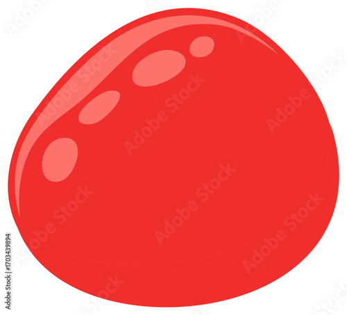 Simple Red Candy Illustration with Highlighted Surface Shape Round Design