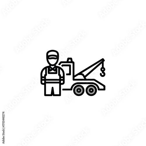 Tow truck illustration presents vehicle assistance and roadside help. Tow truck service is essential for emergency car towing, breakdown help, and fast towing.