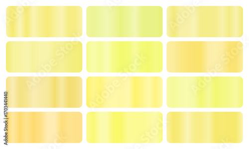  Canary gradient, A set of bright yellow glossy gradients, The texture of a smooth feather surface. A collection of vibrant metallic gradients, singing gradients, canary pack, Vector illustration, vec