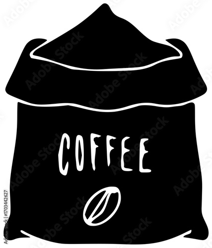bag illustration food silhouette coffee logo package icon mockup outline product pack blank template drink plastic clean container pouch shape biscuit vector graphic background