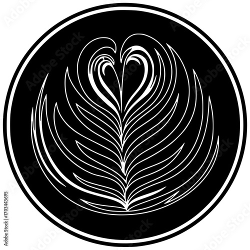 cafe illustration cappuccino silhouette latte logo espresso icon drink outline coffee hot beverage art breakfast cup caffeine morning barista shape with vector graphic background