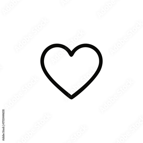 Simple black outline heart shape