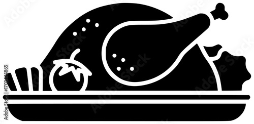 food illustration grilled silhouette meat logo plate icon roasted outline white rib knife lamb leg low made nutrition pepper shape herbs vector graphic background