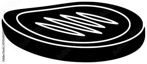 meat illustration beef silhouette grilled logo steak icon food outline meal dinner grill barbecue roasted cooked roast bbq red shape tasty vector graphic background