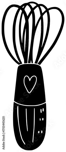 mixer illustration whisk silhouette kitchen logo cooking icon cook outline utensil tool mix food vector mixing equipment bakery isolated shape eggbeater vector graphic background