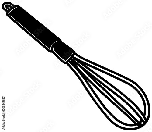 mixer illustration whisk silhouette kitchen logo cooking icon cook outline utensil tool mix food vector mixing equipment bakery isolated shape eggbeater vector graphic background