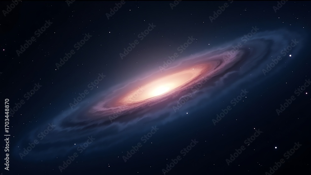 Fototapeta premium Spiral galaxy in deep space with stars