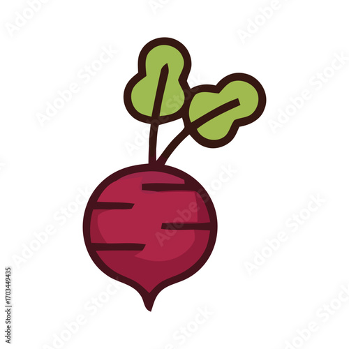A fresh beet with green leaves, a healthy root vegetable illustration