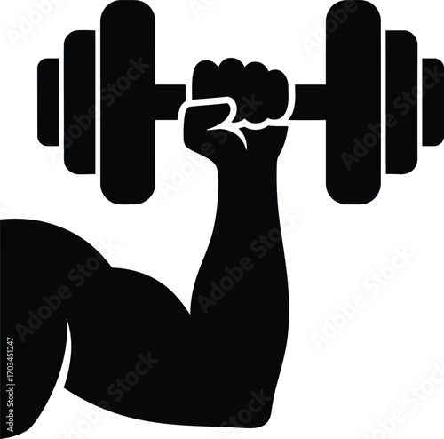 hand with dumbbell