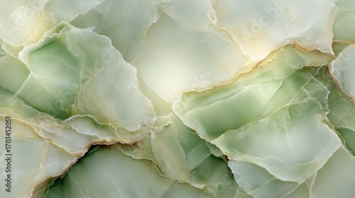 Soft green and white translucent mineral layers create an abstract, natural stone texture with gentle gradients and organic patterns