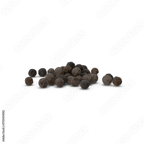 dried peppercorns for spice and cooking ingredient theme, isolated on transparent background, 3d Png