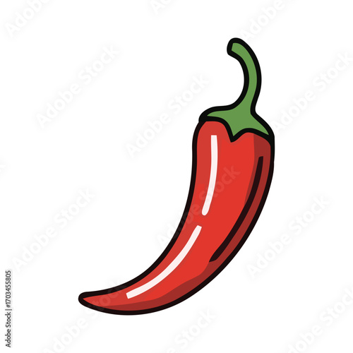 Red hot chili pepper icon. Simple cartoon vector illustration of a spicy vegetable isolated on a white background