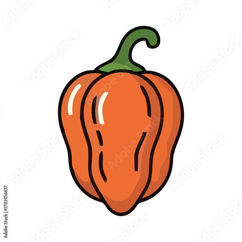 Orange Habanero Pepper Icon
