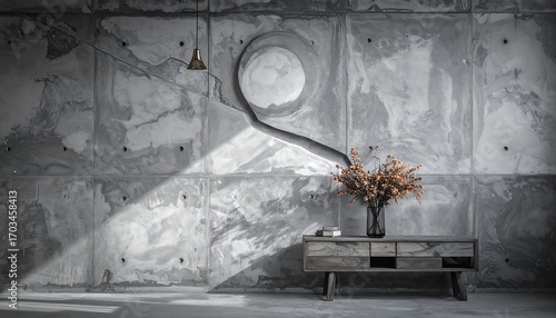 Wallpaper Mural Modern concrete interior with warm lighting Torontodigital.ca