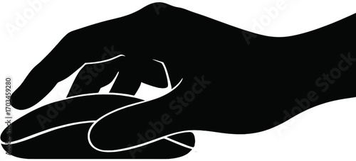 Hand Using Computer Mouse Silhouette - Digital Work and Technology Symbol