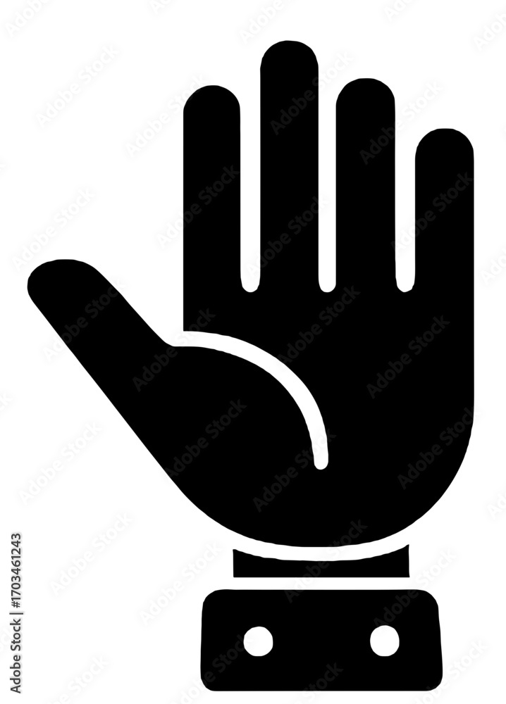 Obraz premium Robot Hand Stop Gesture Silhouette Icon