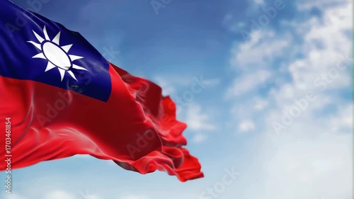 Waving flag of Taiwan