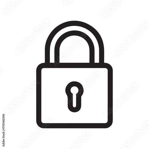 Black Outline of a Padlock Security Symbol for Protection