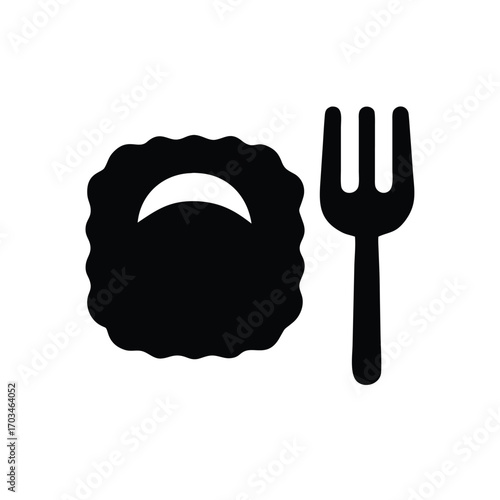 Ravioli and Fork Silhouette Design