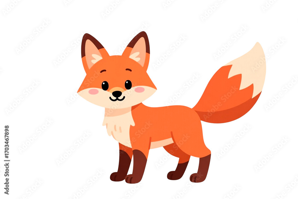 Obraz premium fox cartoon isolated on white